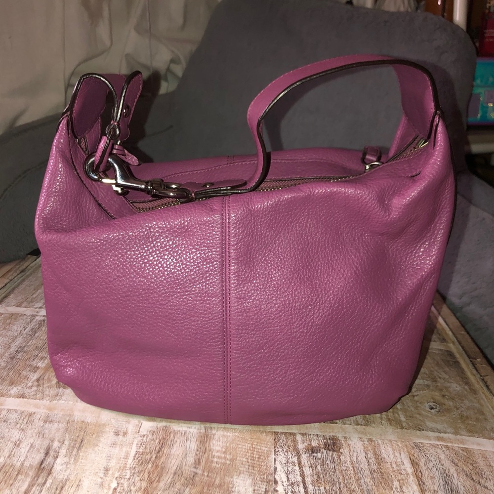 Coach Pink Leather Shoulder Bag with Tassel - Picture 10 of 10